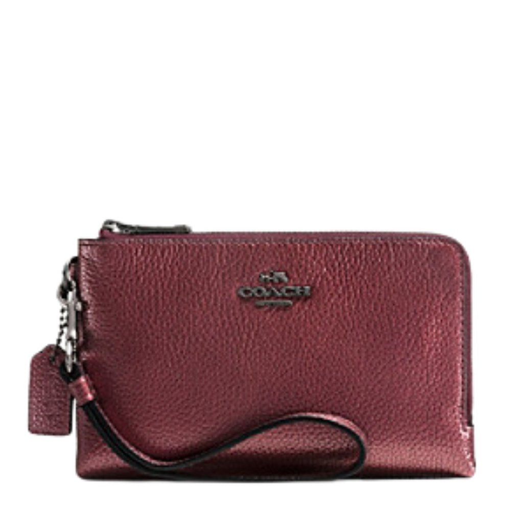 COACH Women's Metallic Cherry Double Corner Clutch